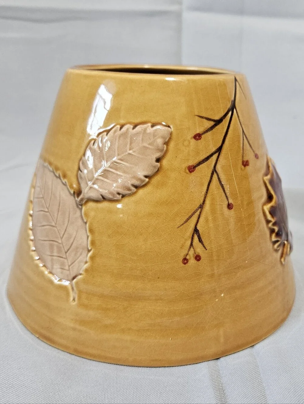 Linens & Things Lg Seasonal Ceramic Shade Fall Autumn Thanksgiving Leaves